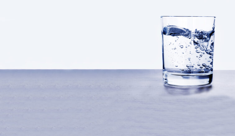 Glass of fresh drinking water